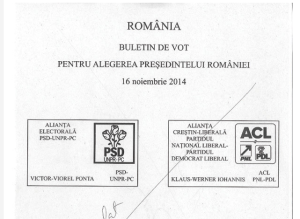Buletin de vot 2014 Prezidentiale